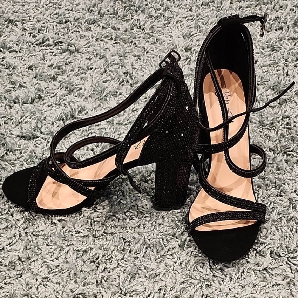 Elegant Black Strappy Heels